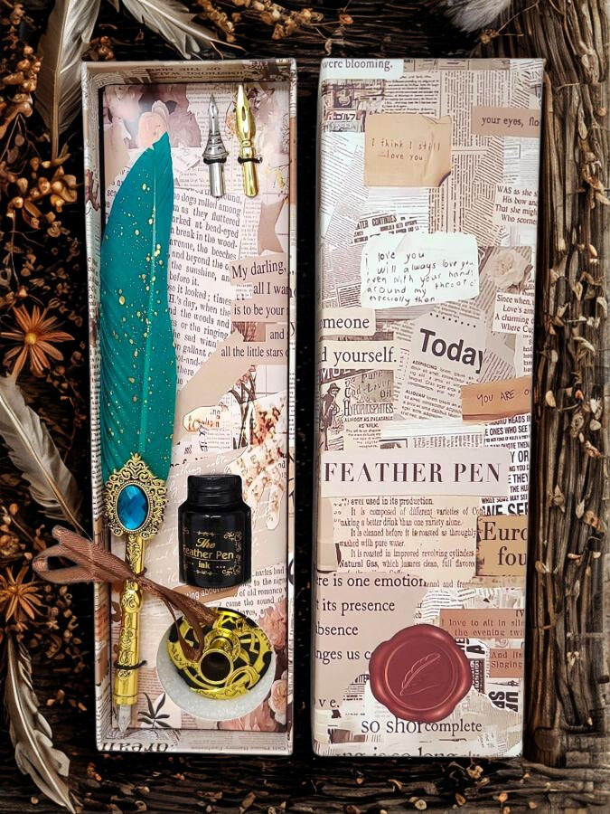 Feather Quill Pen Dip Set
