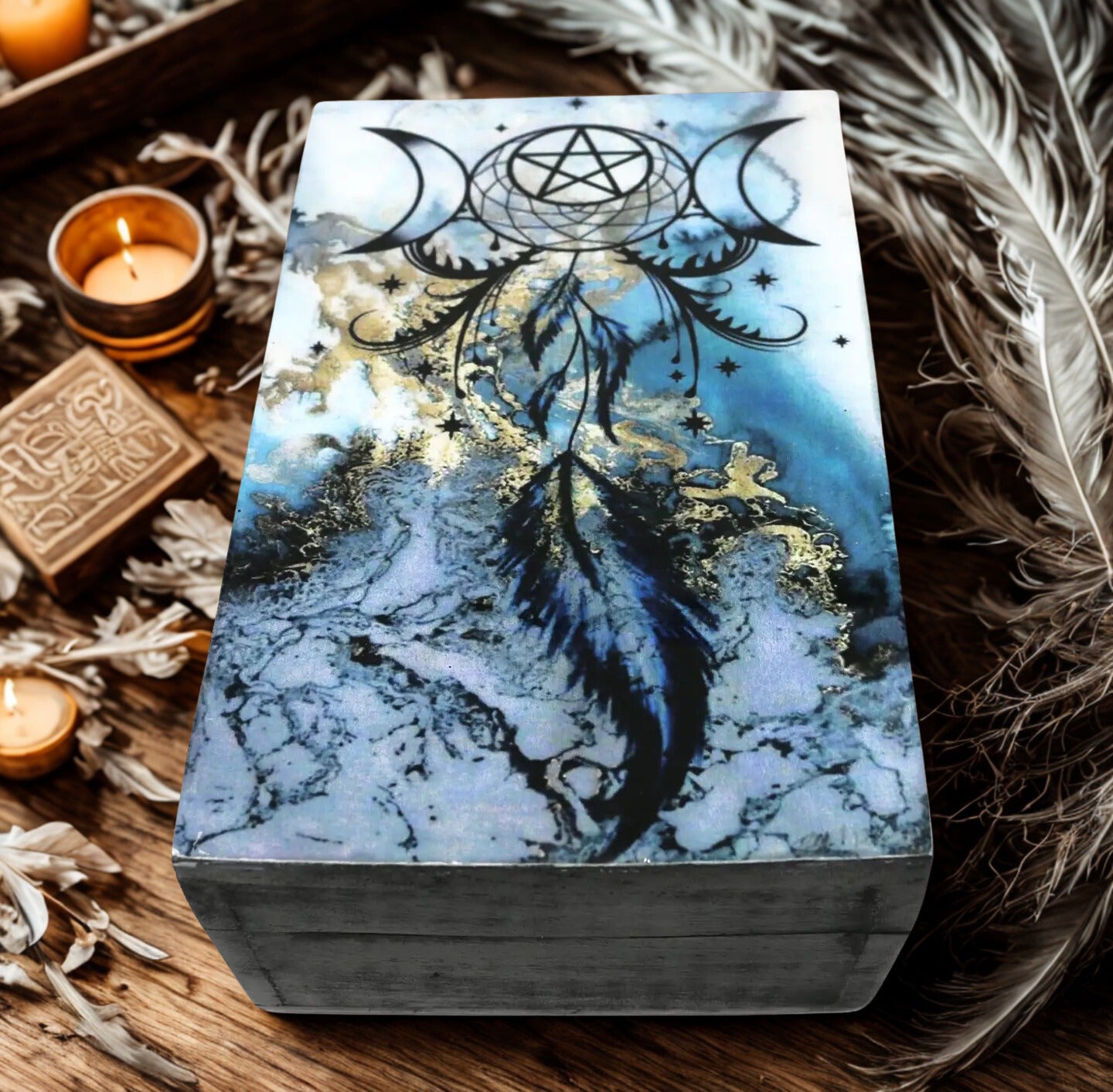 Blue Tarot Dream Catcher Box