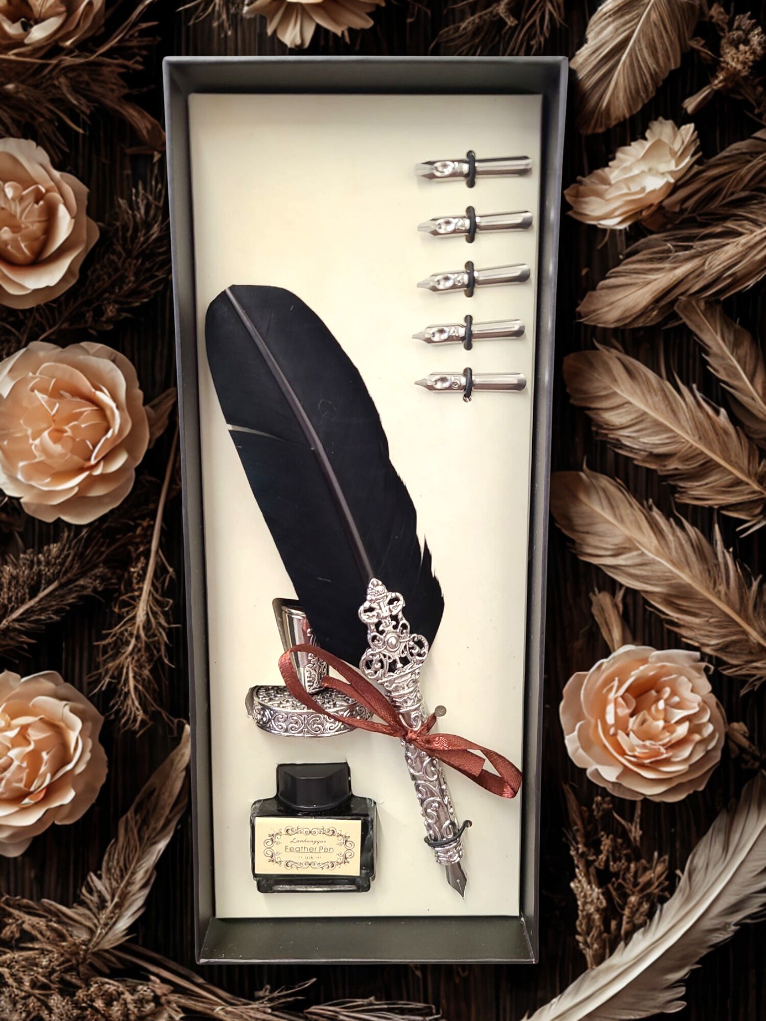 Feather Quill Pen Dip Set